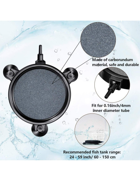 Discos de Piedra de Aire Mudder 4 Piezas 10.5 cm para Acuario