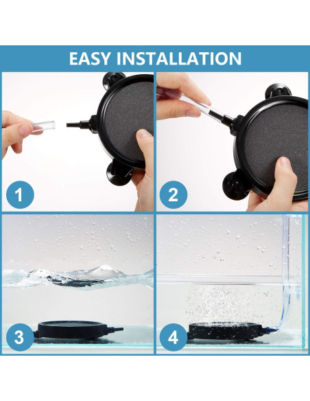 Discos de Piedra de Aire Mudder 4 Piezas 10.5 cm para Acuario
