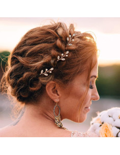 Horquillas de Novia Syhood 6 Piezas Cristal Plata 23.9 cm 2