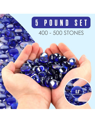 Canicas de Vidrio Azul 5 kg para Jarrones y Decoración