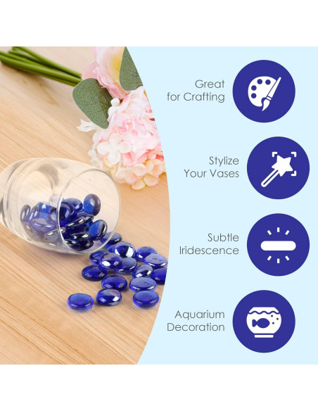 Canicas de Vidrio Azul 5 kg para Jarrones y Decoración