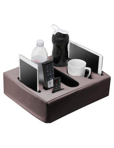 Soporte para Tazas Sofa Buddy Cuero Marrón Antideslizante