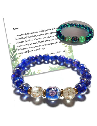 Pulsera Luminosa Hecha a Mano Mos Kevin - Azul Elástica 2.22 cm