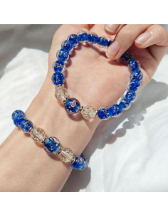 Pulsera Luminosa Hecha a Mano Mos Kevin - Azul Elástica 2.22 cm 2