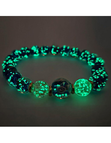 Pulsera Luminosa Hecha a Mano Mos Kevin - Azul Elástica 2.22 cm