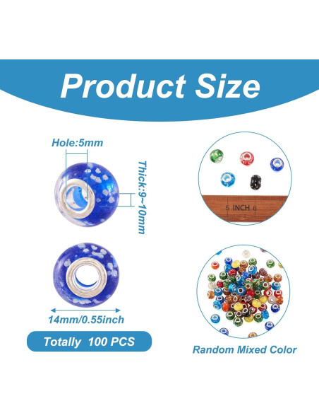 Cuentas Luminosas Cheriswelry 100pcs 14mm para Pulseras