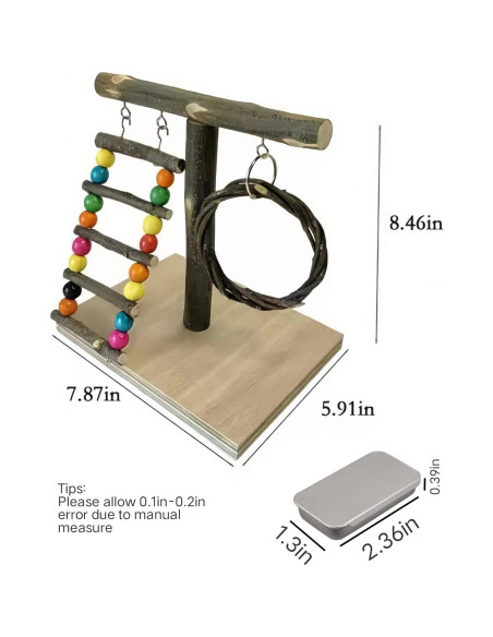 Soporte de Juego para Aves Xlpeixin 20cm Madera Natural