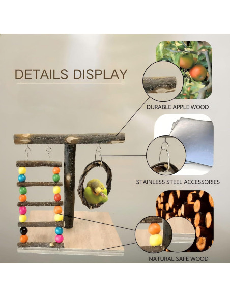 Soporte de Juego para Aves Xlpeixin 20cm Madera Natural