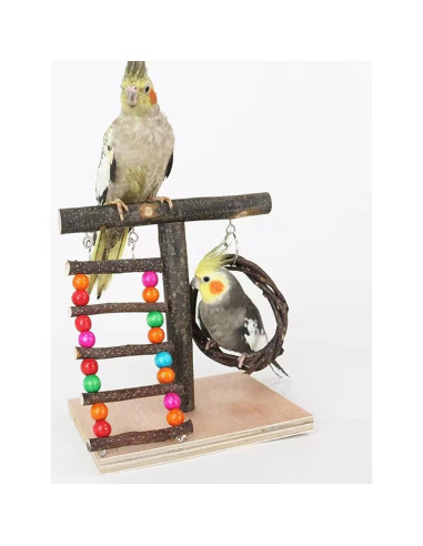 Soporte de Juego para Aves Xlpeixin 20cm Madera Natural