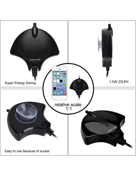 Bomba de Aire Mini Carefree Fish 1.5W Silenciosa para Acuario