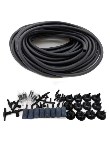 Tubo Flexible de Aire JIH 15.24m 3/16" Negro con Conectores