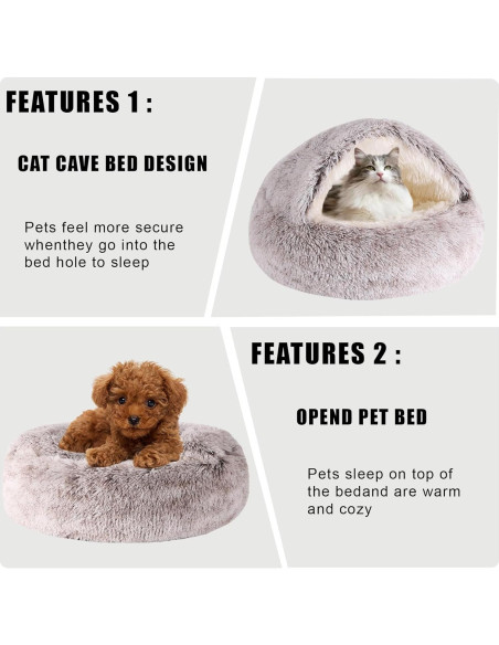 Cama para Perros HYQ 50.8x50.8 cm Antideslizante Café