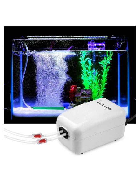 Bomba de Aire PULACO Doble Salida 240 LPH para Acuarios