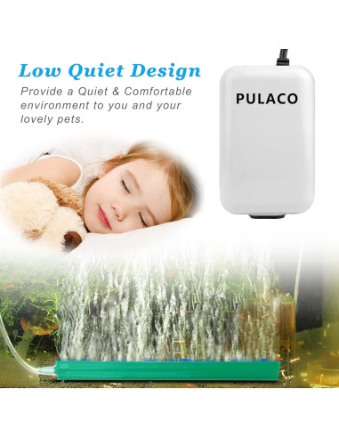 Bomba de Aire PULACO Doble Salida 240 LPH para Acuarios