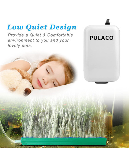 Bomba de Aire PULACO Doble Salida 240 LPH para Acuarios