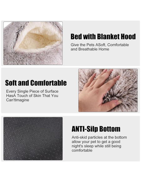 Cama para Perros HYQ 50.8x50.8 cm Antideslizante Café