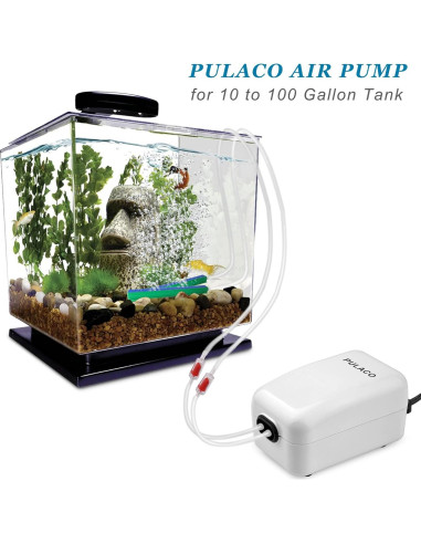 Bomba de Aire PULACO Doble Salida 240 LPH para Acuarios