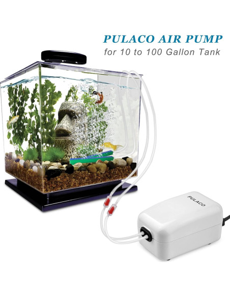 Bomba de Aire PULACO Doble Salida 240 LPH para Acuarios