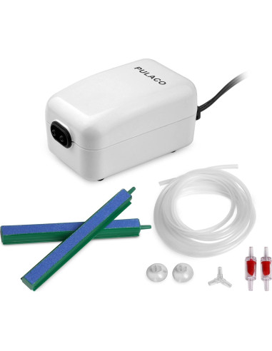 Bomba de Aire PULACO Doble Salida 240 LPH para Acuarios