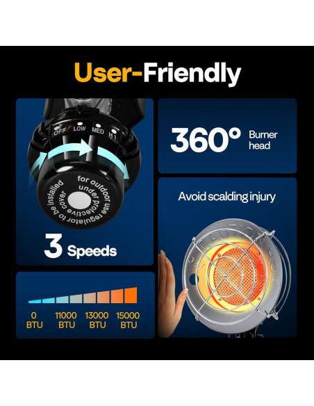 Calentador de Tanque de Propano VIVOHOME 15,000 BTU Portátil