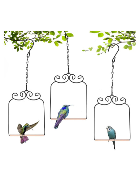 3PK Columpios de Colibrí de Metal y Madera - 12.95cm 3PK Columpios de Colibrí de Metal y Madera - 12.95cm