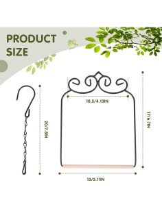 3PK Columpios de Colibrí de Metal y Madera - 12.95cm 2