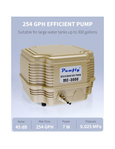 Bomba de Aire Pawfly 254 GPH Ajustable Silenciosa 960 L/h 2