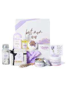 Cesta de Regalo Spa Lavanda Peacoeye para Mamá 8 Piezas