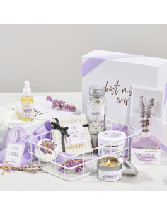 Cesta de Regalo Spa Lavanda Peacoeye para Mamá 8 Piezas 2