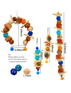Juguetes para Aves XLpeixin - Columpios y Masticar 22.86cm 2