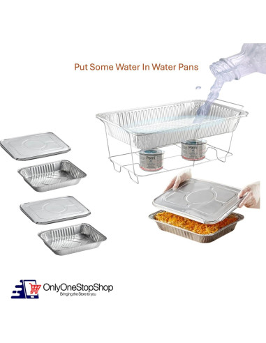 Juego Buffet Chafing Dish 36 Piezas VeZee - Aluminio y Utensilios