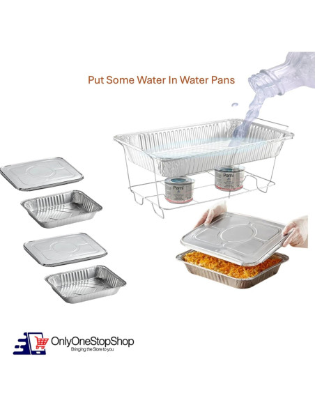 Juego Buffet Chafing Dish 36 Piezas VeZee - Aluminio y Utensilios