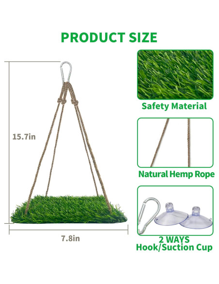 Hamaca para Aves FlidRunest 40x20 cm, Juguete de Escalada