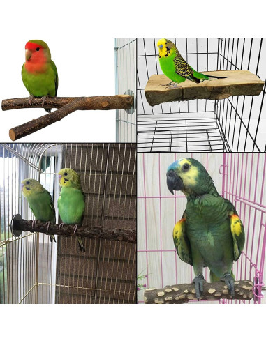 Perchas de Madera Natural para Aves Kathson - 8 Piezas