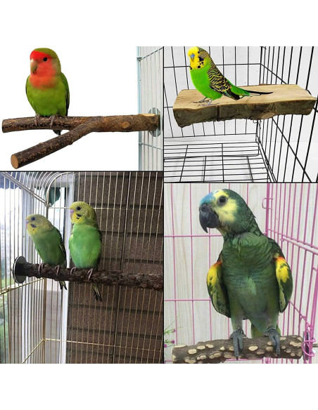 Perchas de Madera Natural para Aves Kathson - 8 Piezas