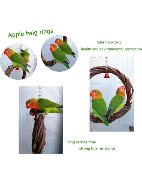 Perchas de Madera Natural para Aves Kathson - 8 Piezas