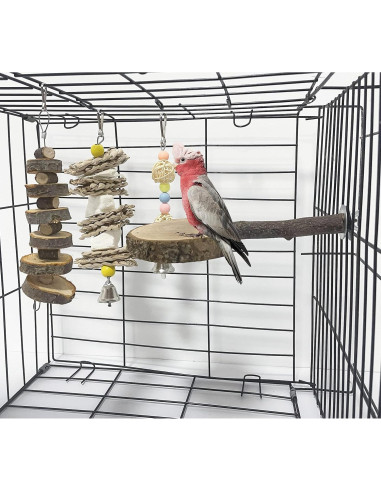 Perchas de Madera Natural para Aves Kathson - 8 Piezas