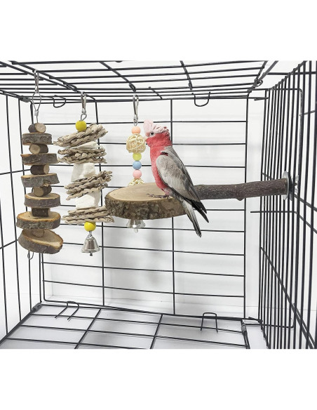 Perchas de Madera Natural para Aves Kathson - 8 Piezas