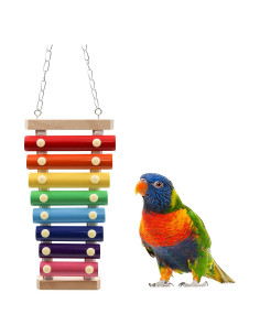 Juguete de Xilófono Colgante Dnoifne para Aves - 48.5 cm
