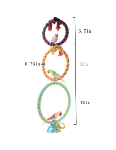 Juguetes para Aves Loros Grandes - Columpio y Perchas Coloridas (3pcs)