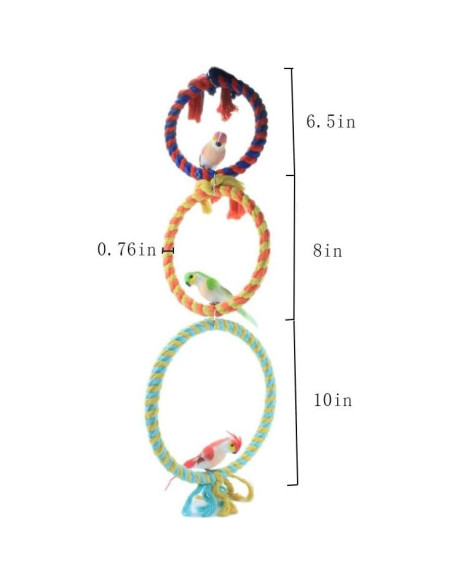 Juguetes para Aves Loros Grandes - Columpio y Perchas Coloridas (3pcs)