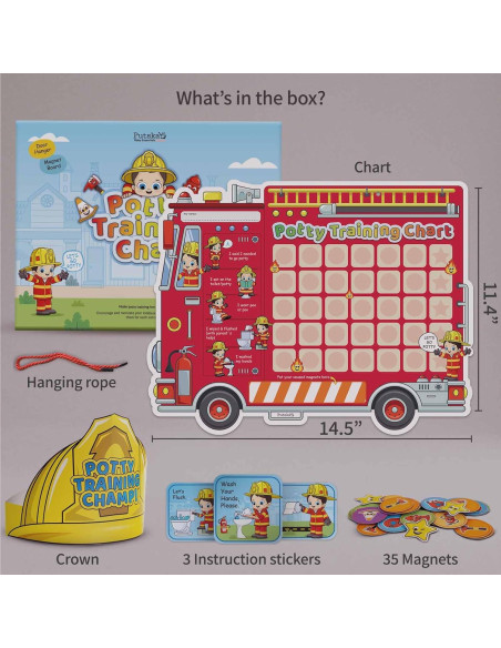 Gráfico de Entrenamiento para el Baño Putska Bombero con 35 Calcomanías