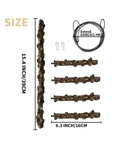 Percha Colgante para Aves FlidRunest 39 CM Madera Natural