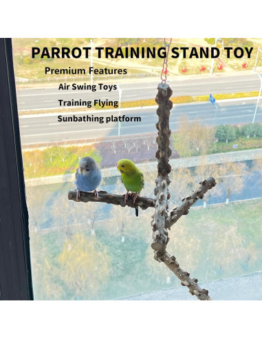 Percha Colgante para Aves FlidRunest 39 CM Madera Natural