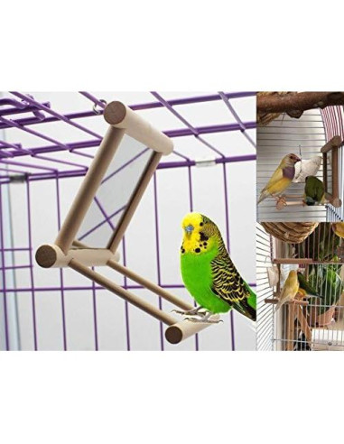 Juguete Espejo para Loro Hypeety con Columpio y Percha
