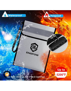Bolsa Ignífuga ENGPOW con Cerradura 38x27cm Impermeable 2