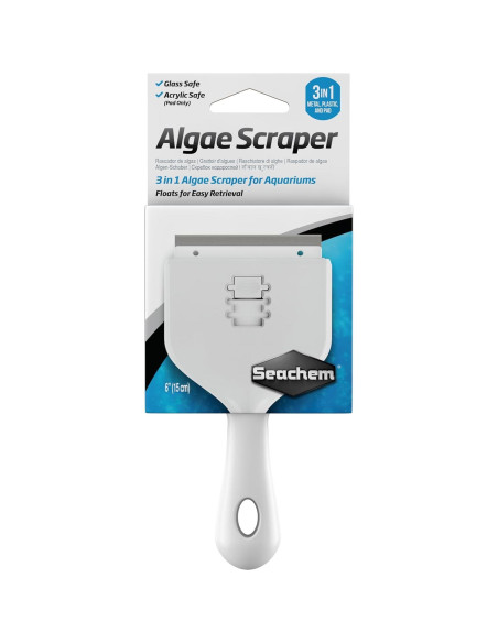 Raspador de Acuario Seachem 15.24 cm con Cuchillas Retráctiles