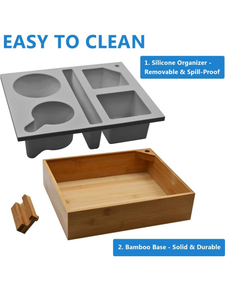 Bandeja para Sofá Ismosm Gris con Soporte para Taza