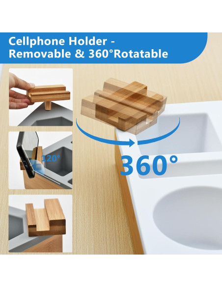 Bandeja para Sofá Ismosm Gris con Soporte para Taza