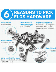 Kit de Hardware para Skateboard ELOS - 18 Piezas de Acero 2